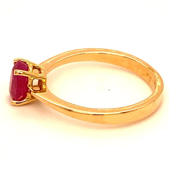 Burmese Ruby 1.05ct Solid 18K Yellow Gold Ring - Picture 9 of 10